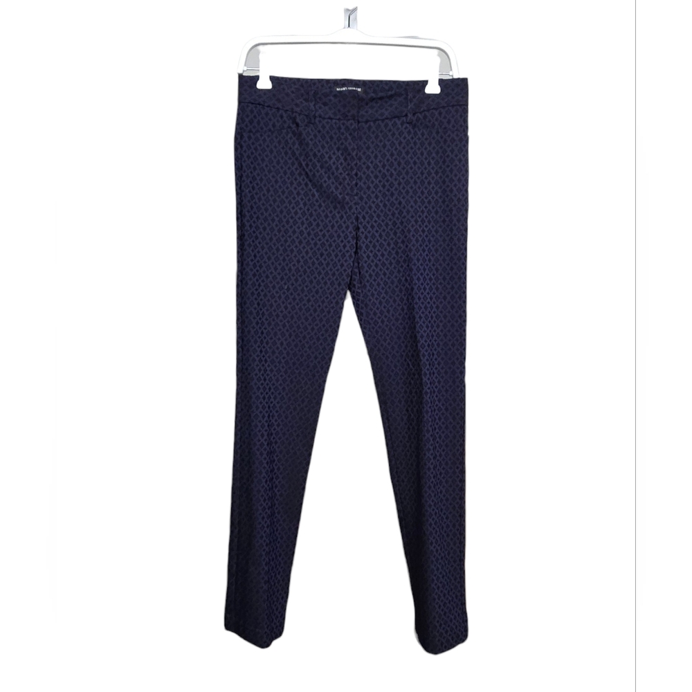 Mario Serrani Trouser Pants Sz 4 Blue/Black Pattern 30" W, 9.5" R, 29" I